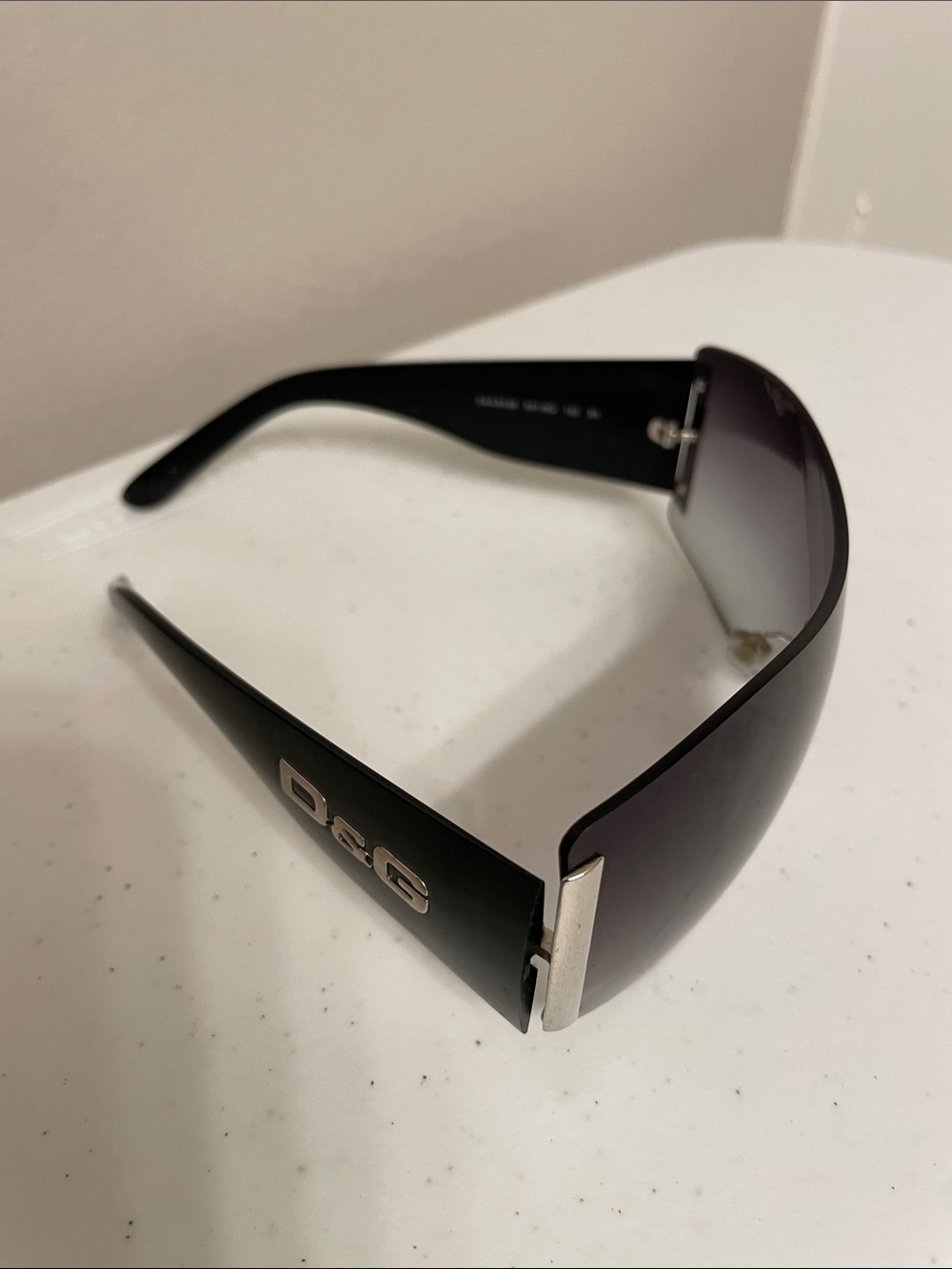 D&G Black Shield Sunglasses with Gradient Lenses women’s